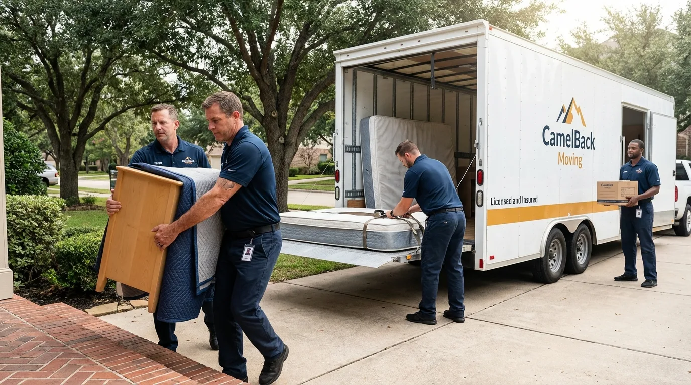 Crew loading residential truck for cross-state move from Millington, MI